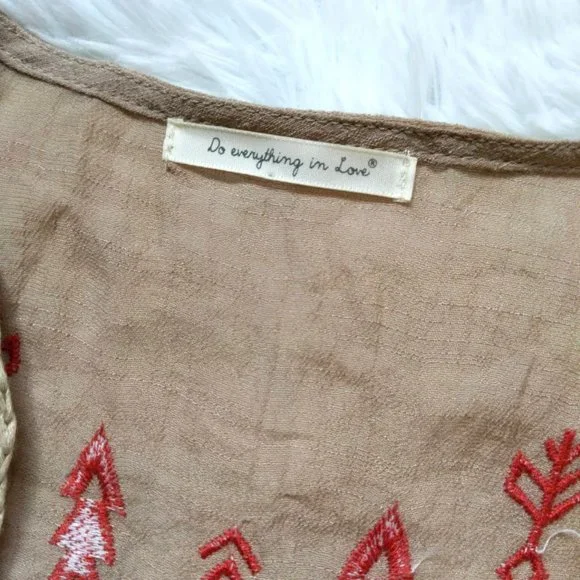 Do Everything In Love Vest Crochet Fringe Longline Open One Size - Picture 7 of 7